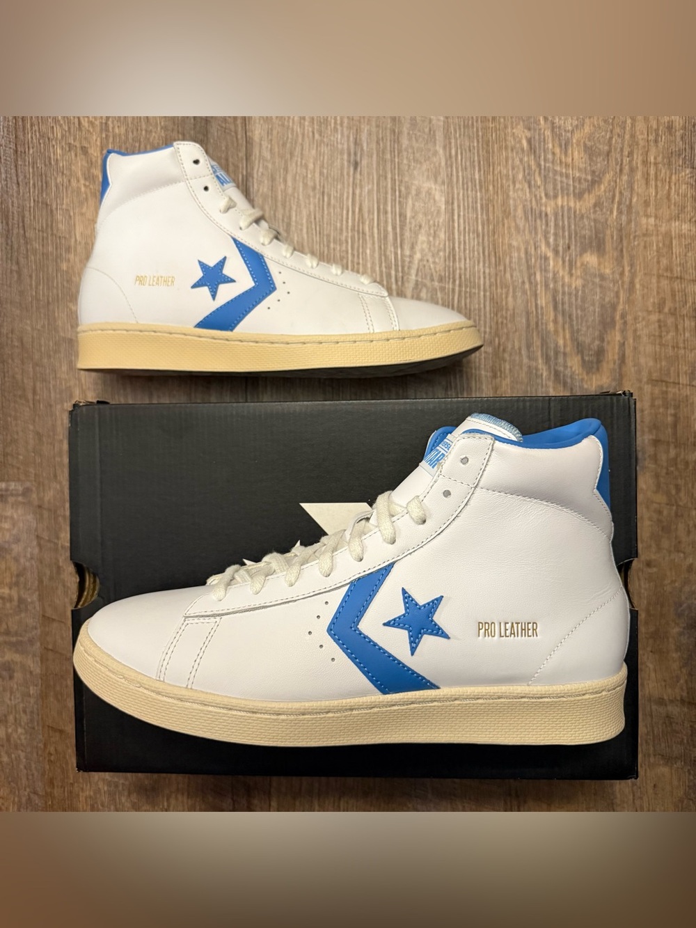 Converse Pro Leather Hi High White Coast Blue Men’s Size 8.5 Sneakers Shoes